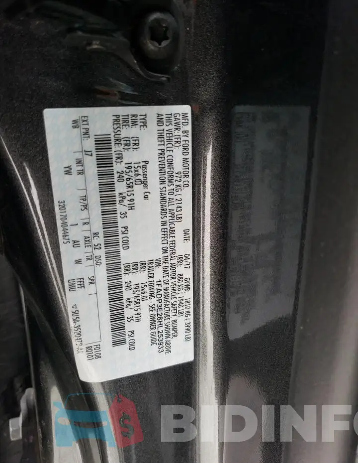 1FADP3E28HL253933 Photo# 12