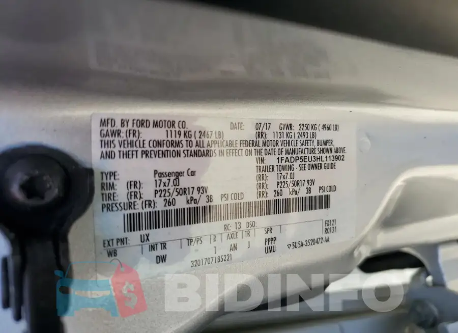 1FADP5EU3HL113902 Photo# 12