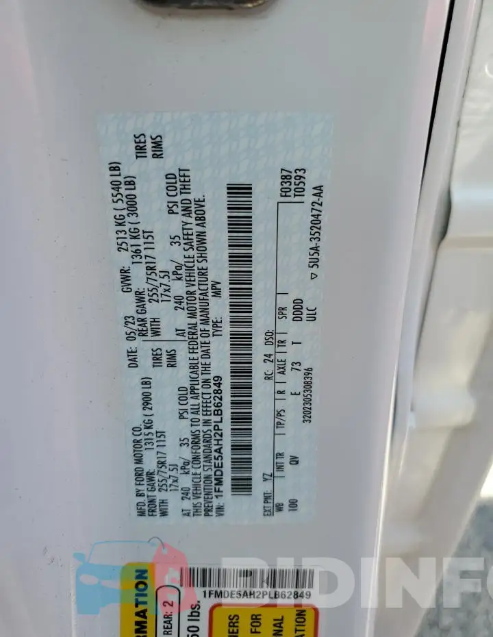 1FMDE5AH2PLB62849 Photo# 13