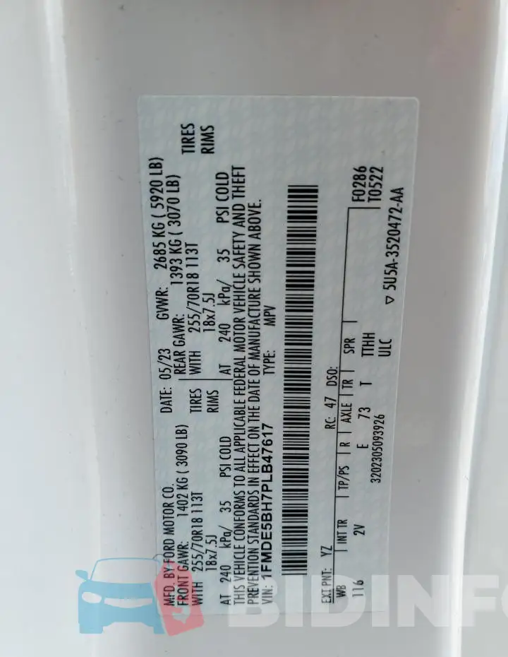 1FMDE5BH7PLB47617 Photo# 13