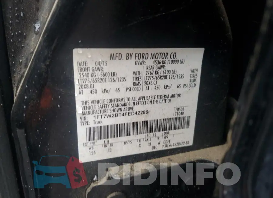 1FT7W2BT4FED42286 Photo# 13