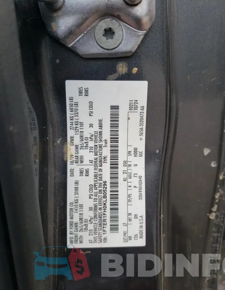 1FTER1FH0KLB05296 Photo# 12