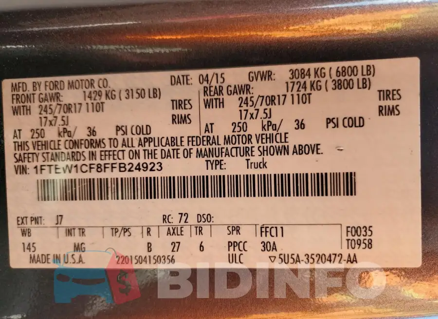1FTEW1CF8FFB24923 Photo# 13