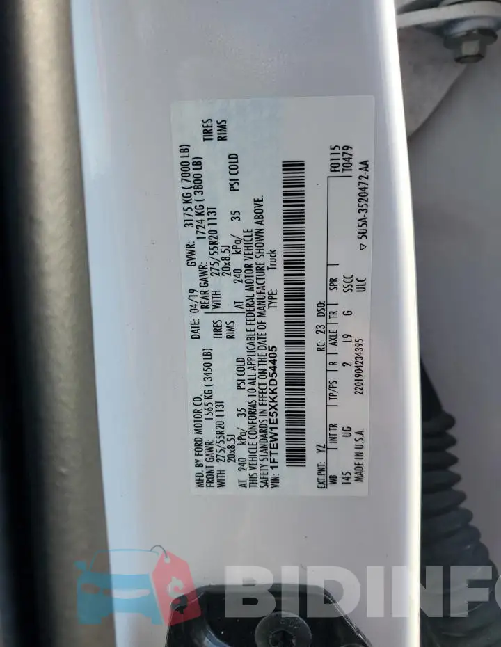 1FTEW1E5XKKD54405 Photo# 12