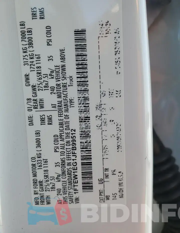 1FTEW1EG1JFB99512 Photo# 12
