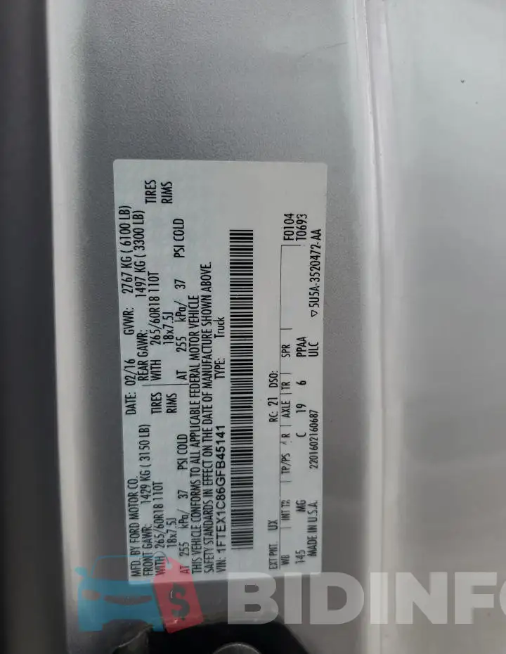 1FTEX1C86GFB45141 Photo# 13