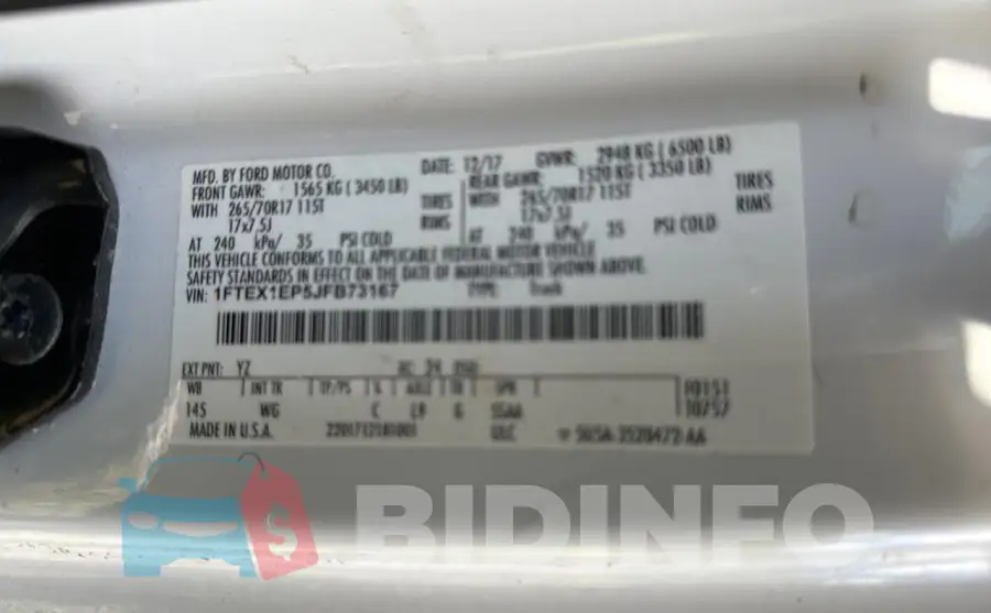 1FTEX1EP5JFB73167 Photo# 10