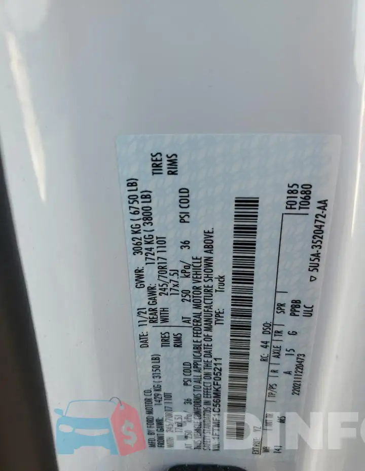 1FTMF1C56MKF05211 Photo# 12