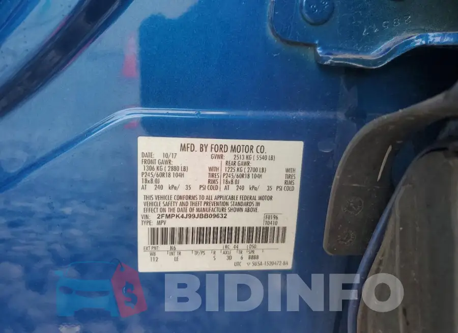 2FMPK4J99JBB09632 Photo# 14