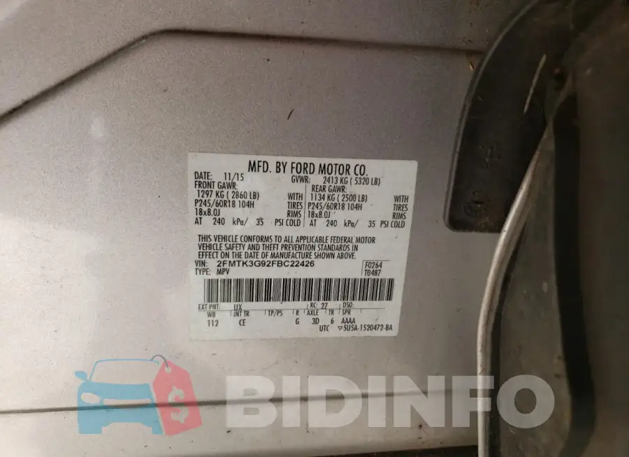 2FMTK3G92FBC22426 Photo# 13