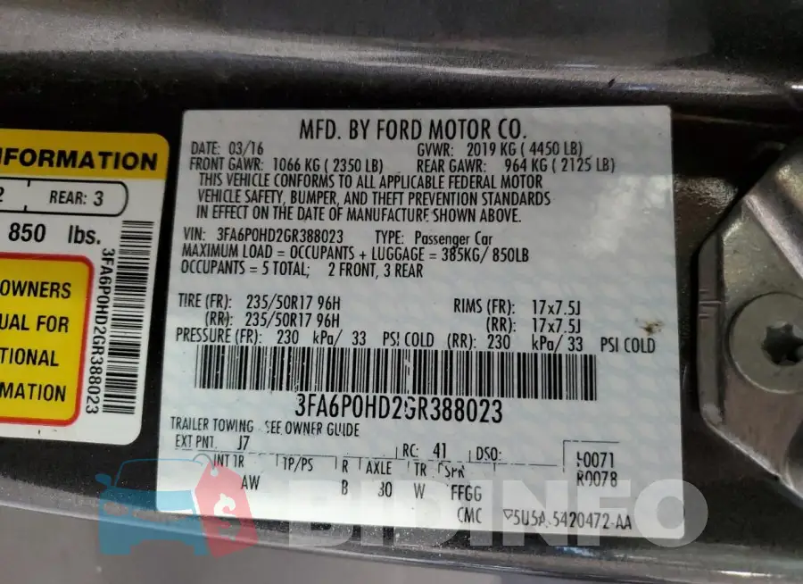 3FA6P0HD2GR388023 Photo# 12