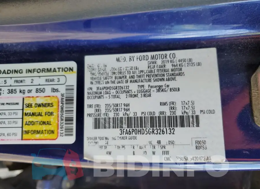 3FA6P0HD5GR326132 Photo# 12