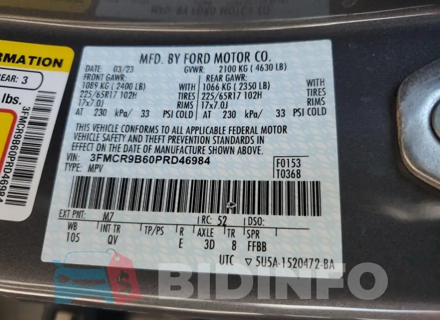 3FMCR9B60PRD46984 Photo# 13
