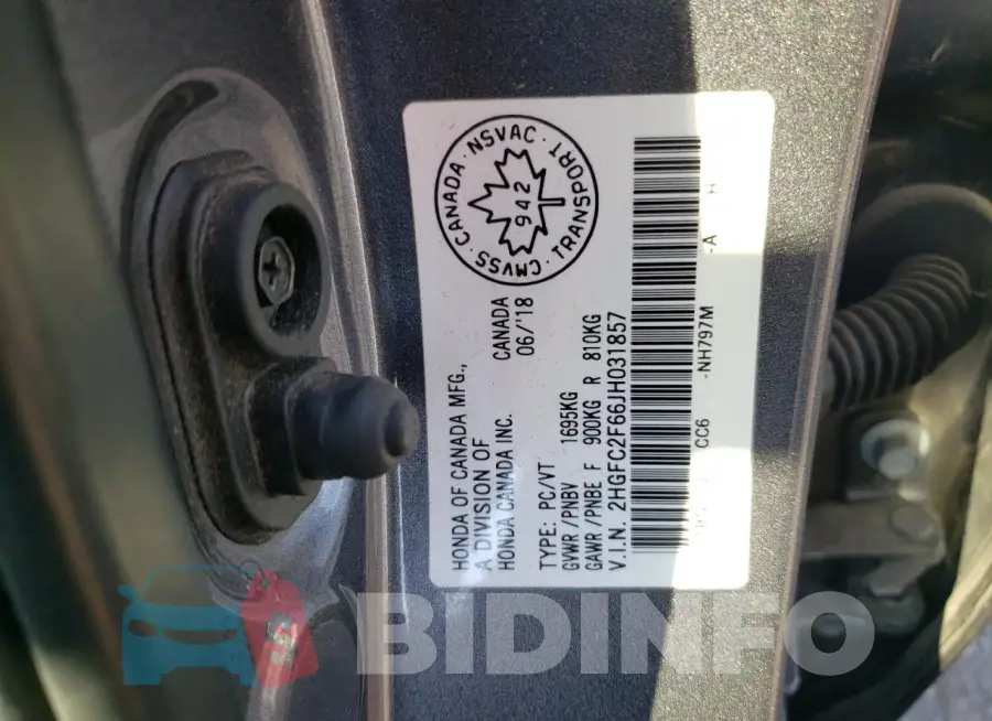 2HGFC2F66JH031857 Photo# 13