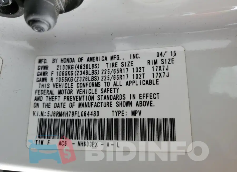 5J6RM4H79FL064480 Photo# 14