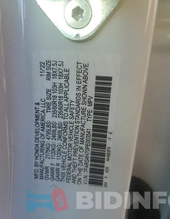 7FARS4H70PE003541 Photo# 13