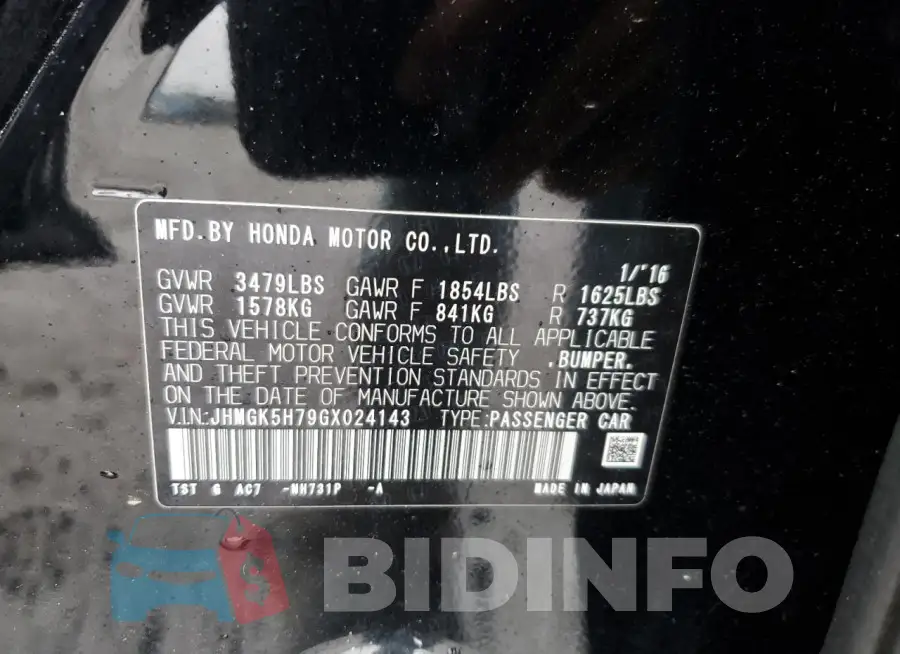 JHMGK5H79GX024143 Photo# 12