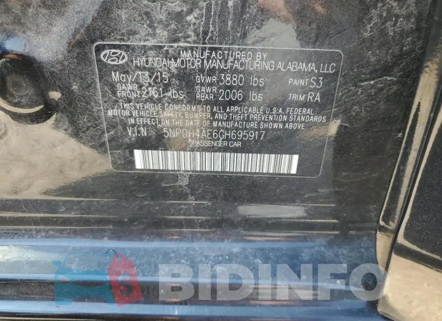 5NPDH4AE6GH695917 Photo# 12