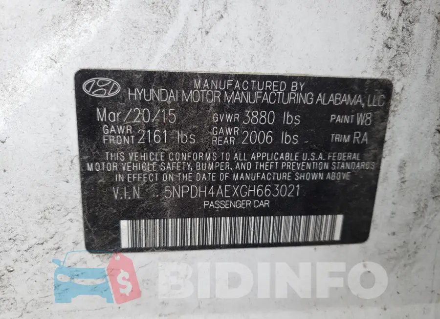 5NPDH4AEXGH663021 Photo# 12