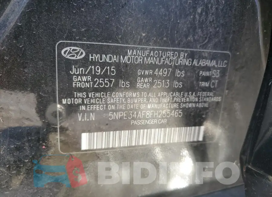 5NPE34AF8FH255465 Photo# 12