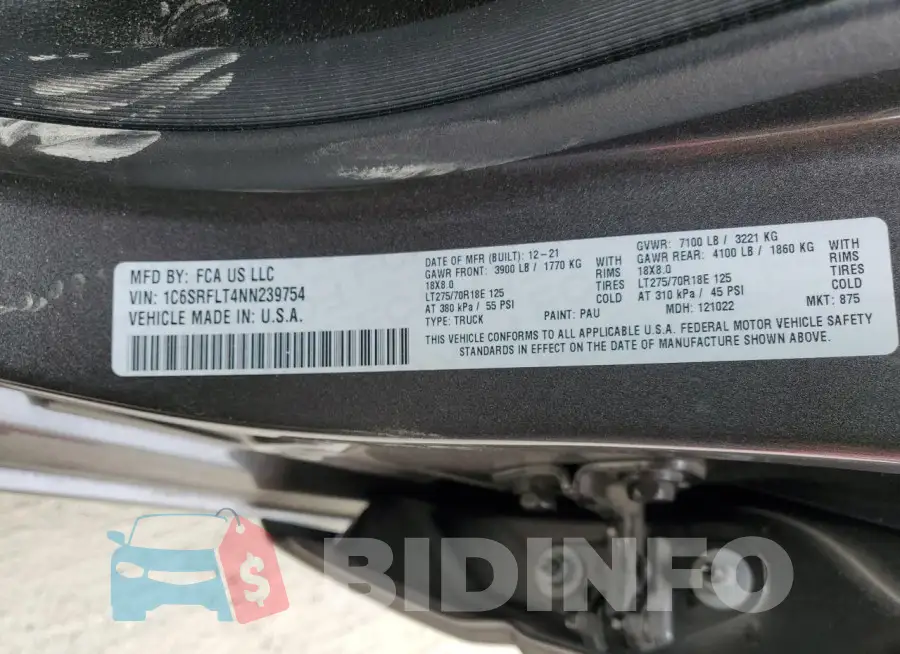 1C6SRFLT4NN239754 Photo# 12
