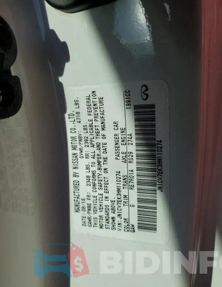 JN1CV7EK3HM110274 Photo# 12