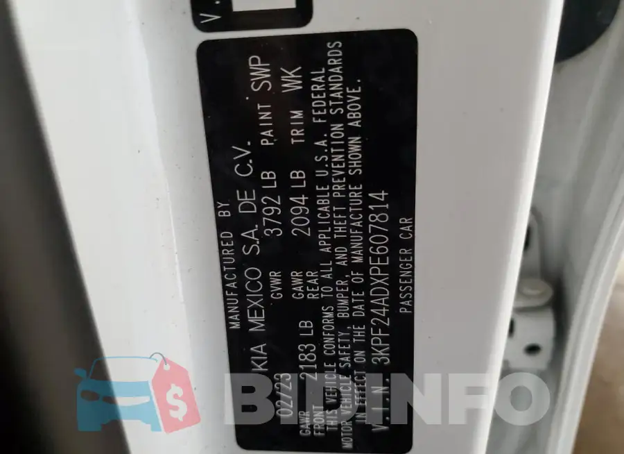 3KPF24ADXPE607814 Photo# 13