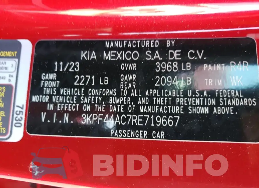 3KPF44AC7RE719667 Photo# 13