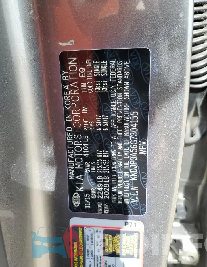 KNDJP3A56G7304155 Photo# 12