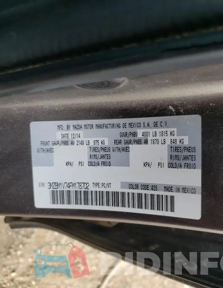 3MZBM1V74FM178702 Photo# 12