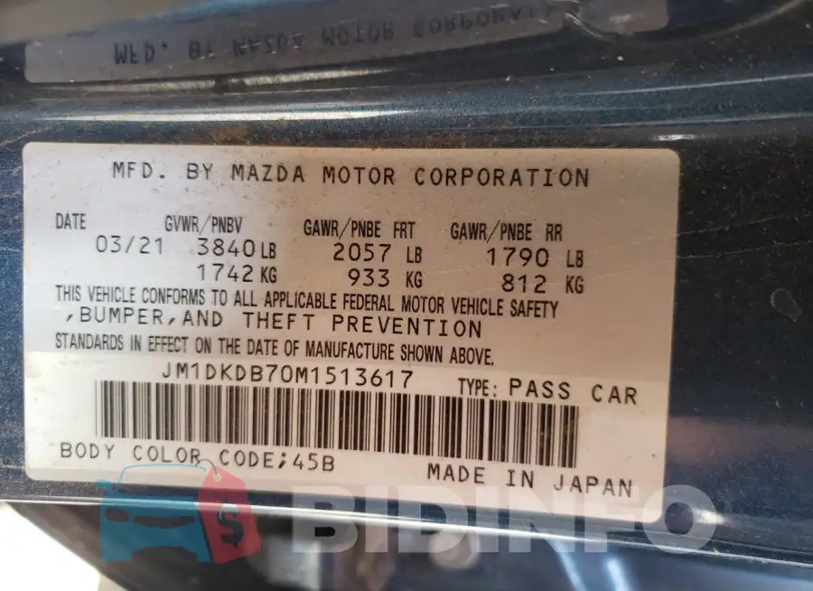 JM1DKDB70M1513617 Photo# 13