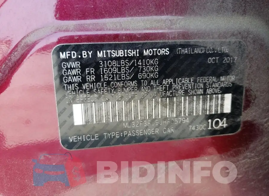 ML32F3FJ9JHF05794 Photo# 13