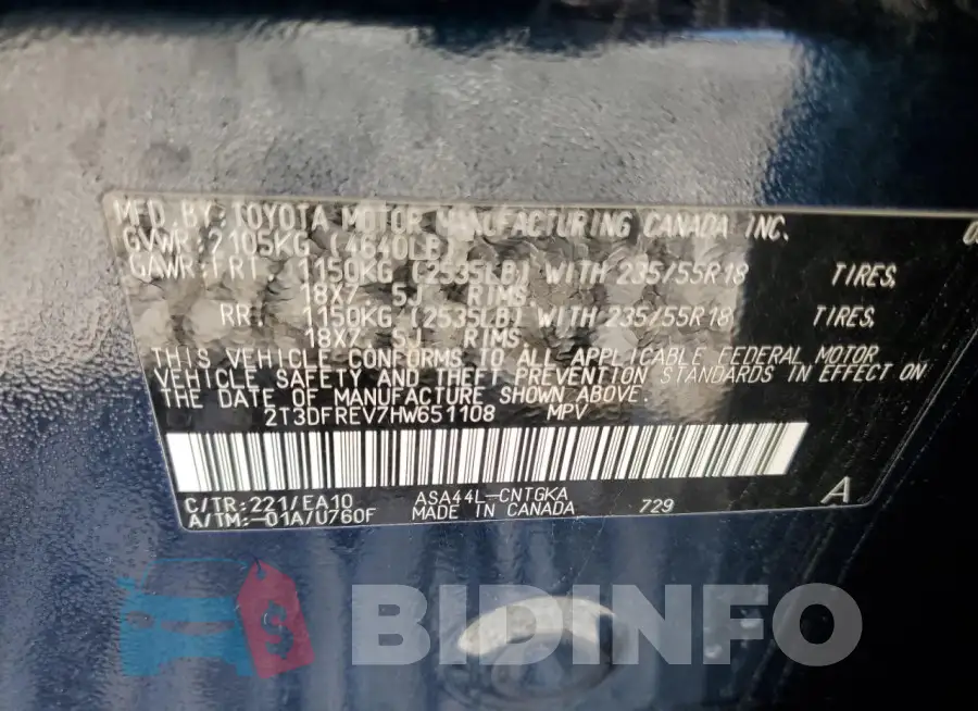 2T3DFREV7HW651108 Photo# 10