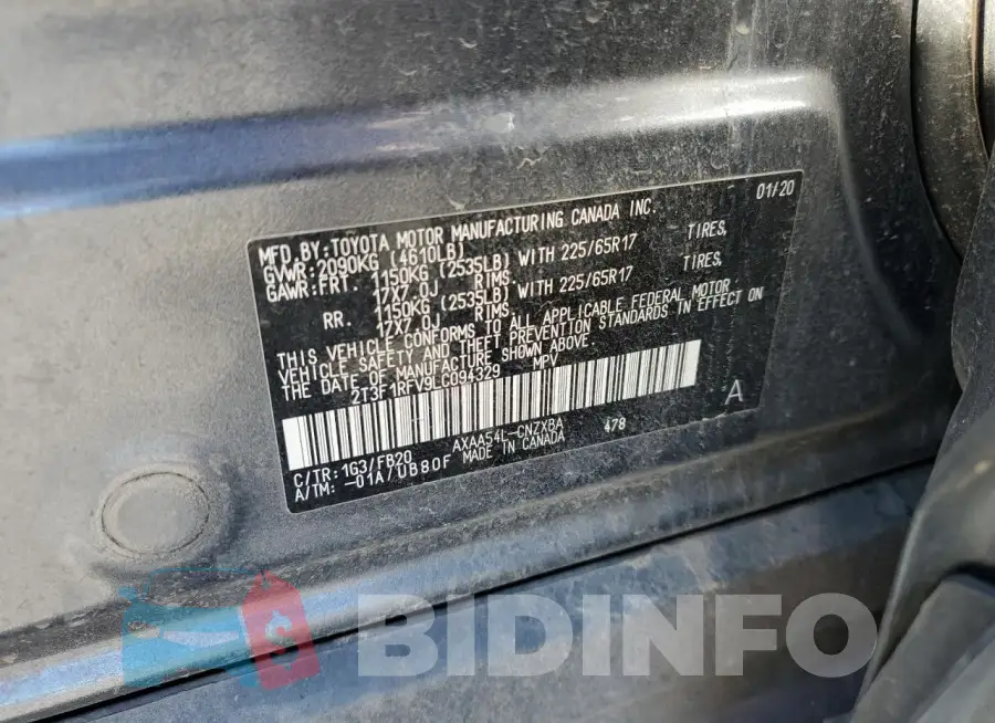 2T3F1RFV9LC094329 Photo# 13