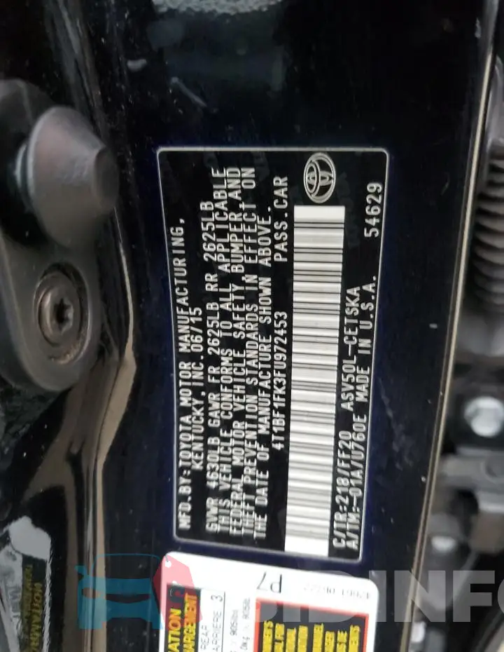 4T1BF1FK3FU972453 Photo# 12