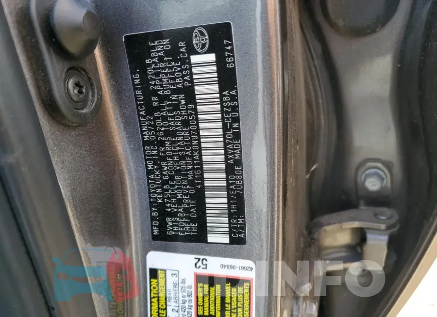 4T1G11AK0NU700579 Photo# 12
