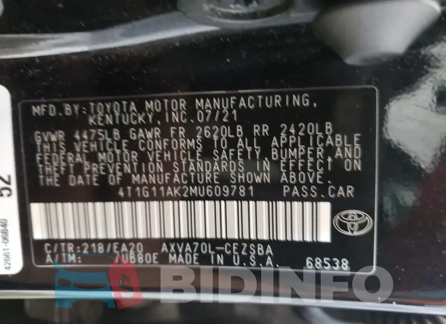 4T1G11AK2MU609781 Photo# 13