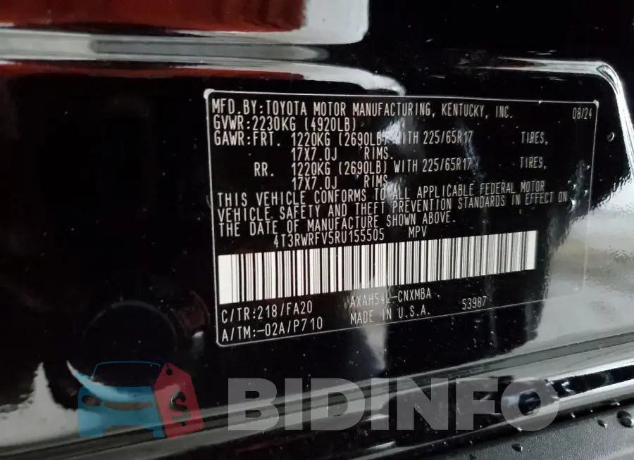 4T3RWRFV5RU155505 Photo# 13
