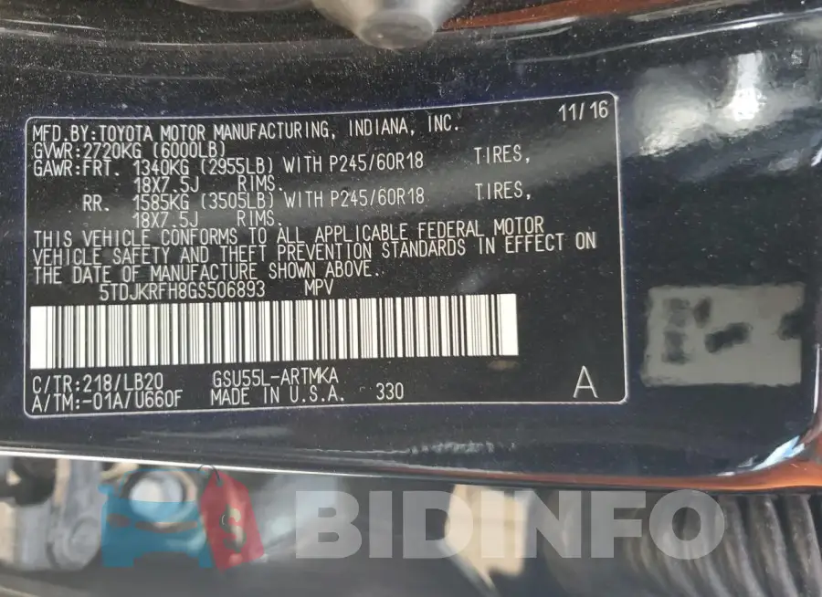 5TDJKRFH8GS506893 Photo# 13