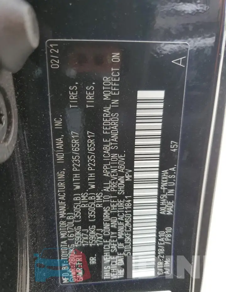 5TDJSKFC2MS011841 Photo# 13