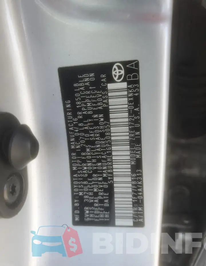 5YFBURHE1GP508057 Photo# 12