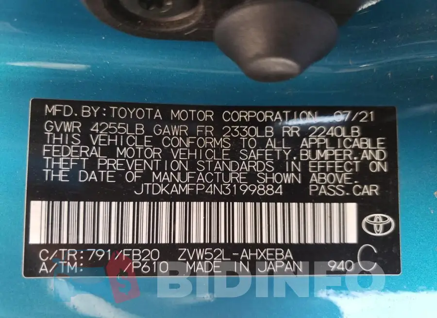 JTDKAMFP4N3199884 Photo# 13