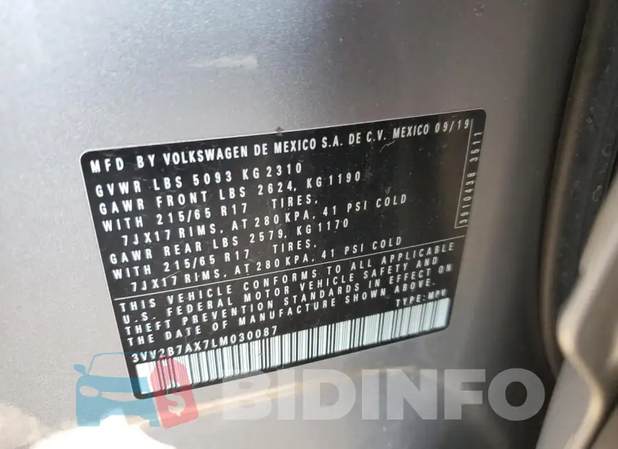 3VV2B7AX7LM030087 Photo# 12