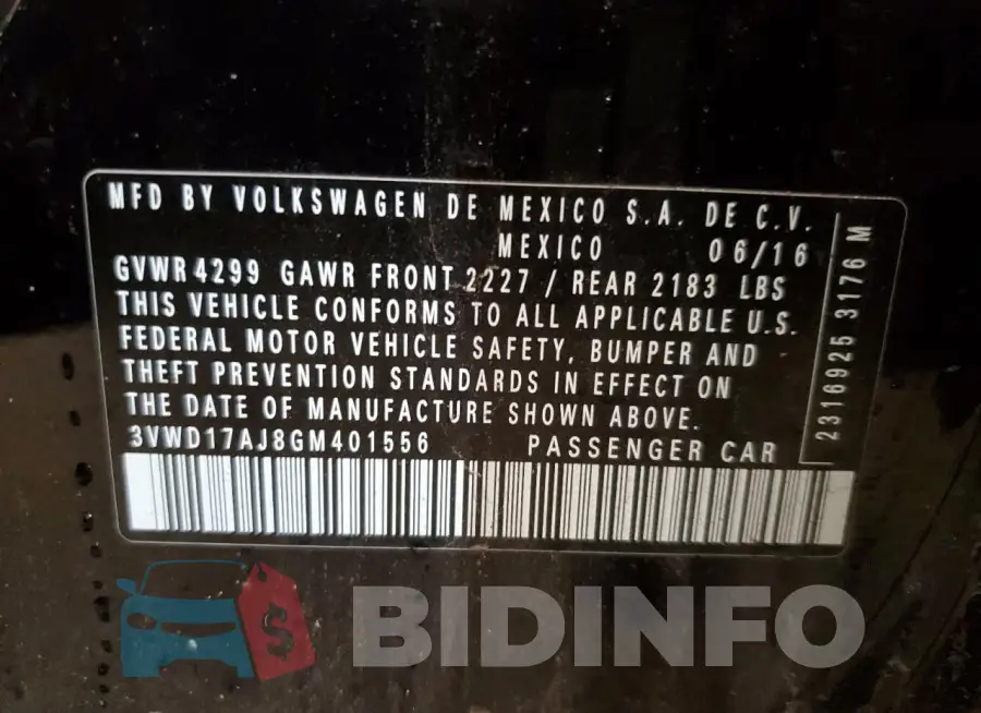 3VWD17AJ8GM401556 Photo# 13