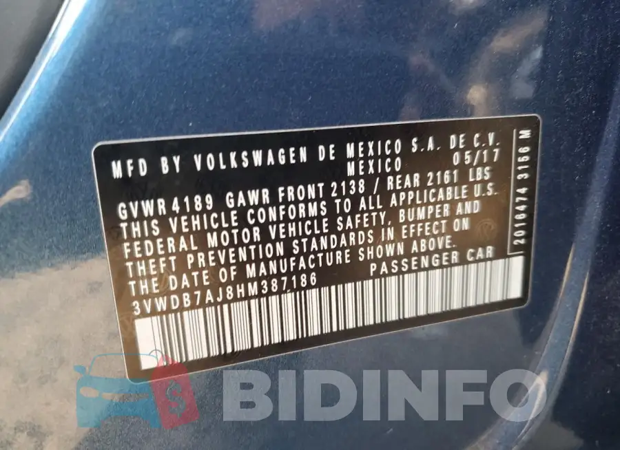 3VWDB7AJ8HM387186 Photo# 12