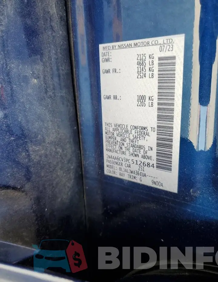 1N4AA6CV3PC512684 Photo# 13