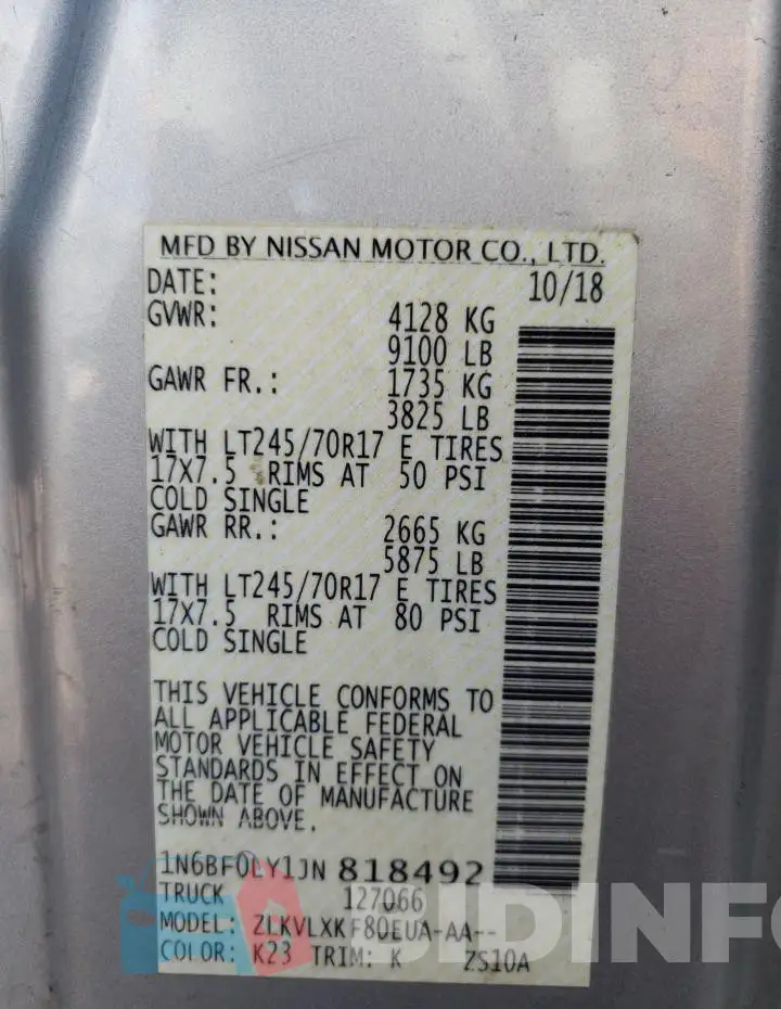1N6BF0LY1JN818492 Photo# 14