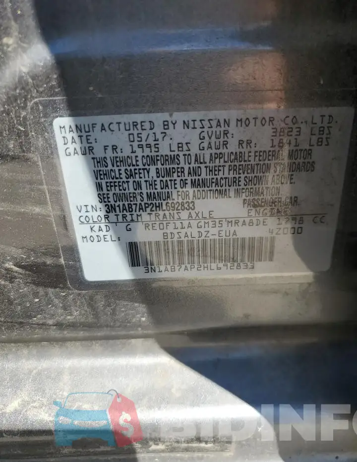 3N1AB7AP2HL692833 Photo# 13