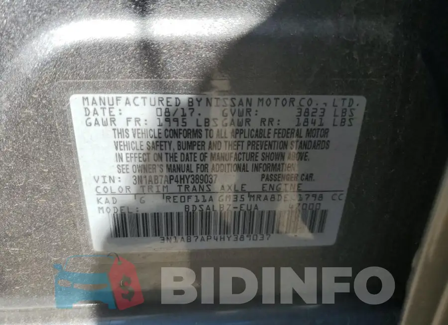 3N1AB7AP4HY389037 Photo# 12