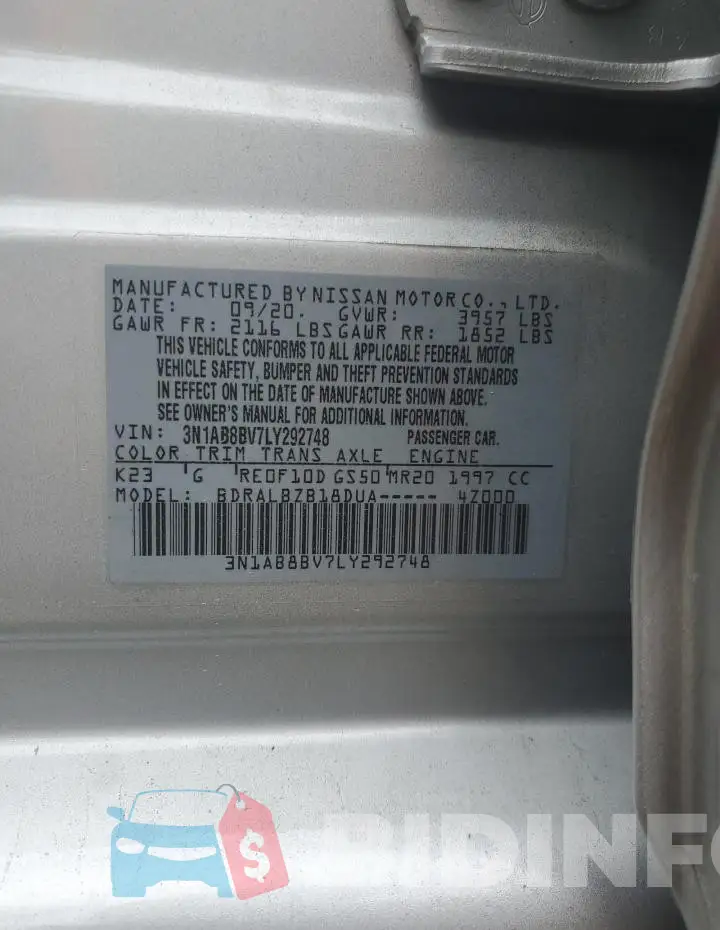 3N1AB8BV7LY292748 Photo# 13